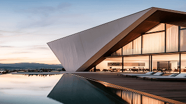 Angular modern villa with pool